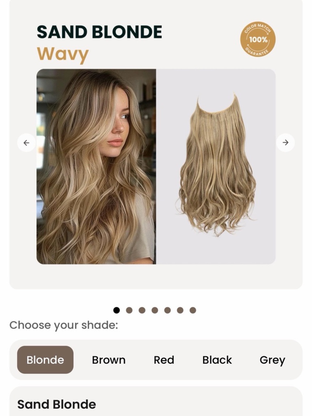 Sand Blonde Wavy Women’s Hair Extension - Natural-Look Clip-In